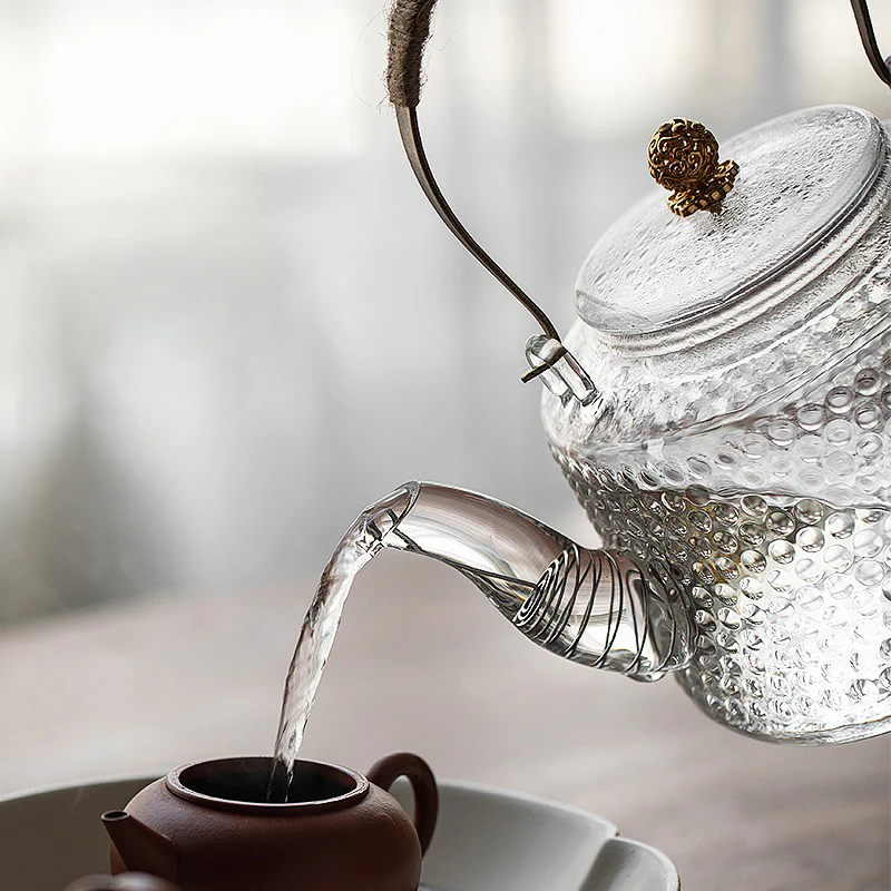 Rivet Pattern Thickened Glass Teapot - Image 8