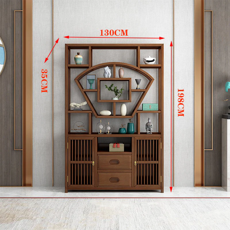Rosewood Curio Display Cabinet Shelf - Image 3
