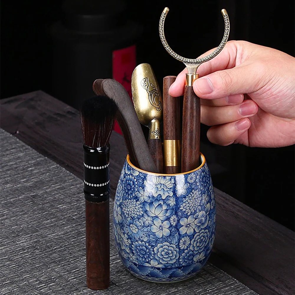 Ruyao Blue And White Flower Tea Set - Image 6