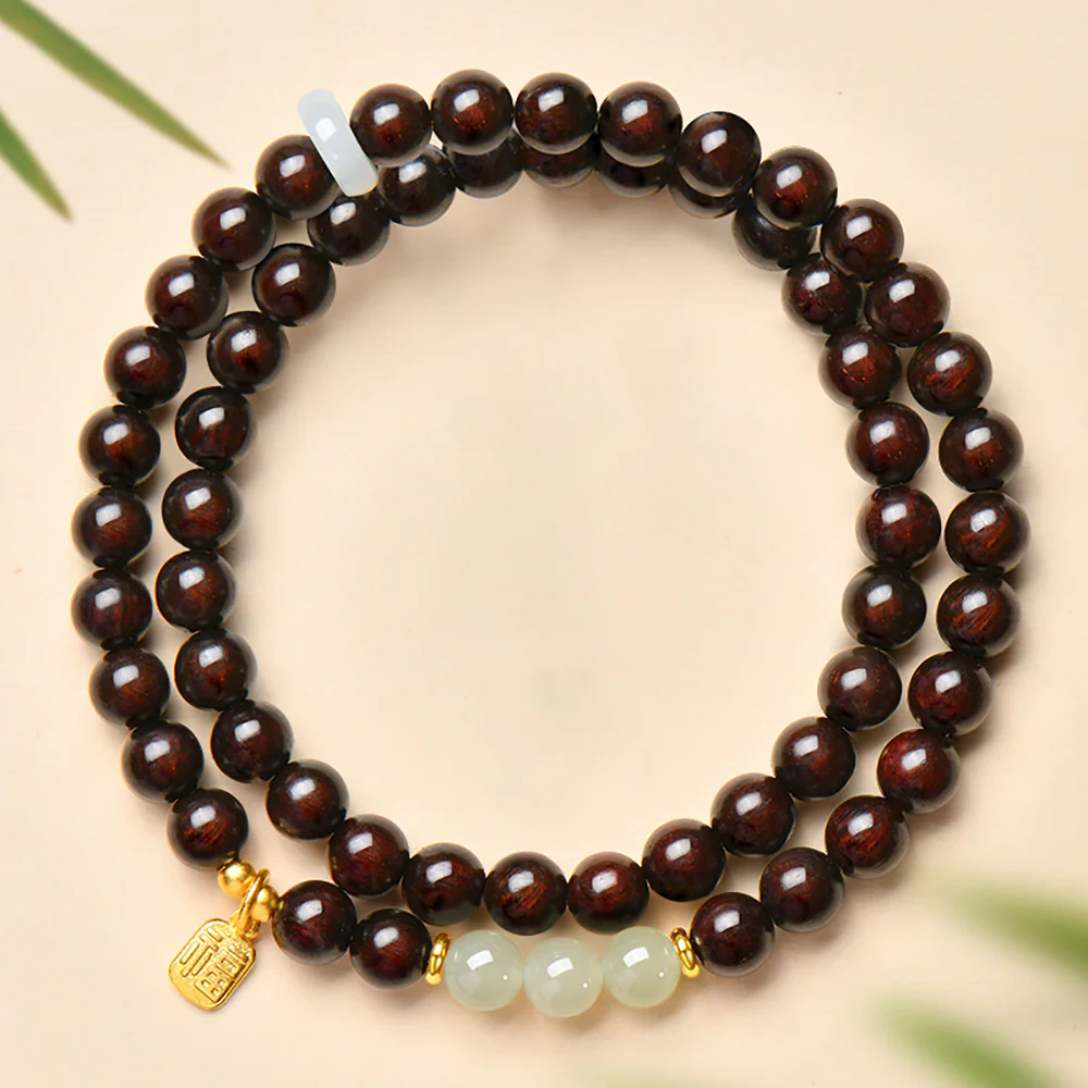 Sandalwood & Hetian Jade Bead Bracelet