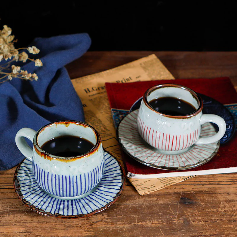 (Set of Two) Japanese Tea Cup With Handle And Saucer - Image 10