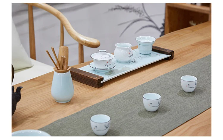 Simple Modern Pine Wood Chinese Tea Table - Image 6