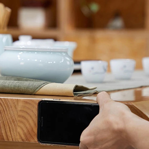 Simple Modern Pine Wood Chinese Tea Table - Image 7