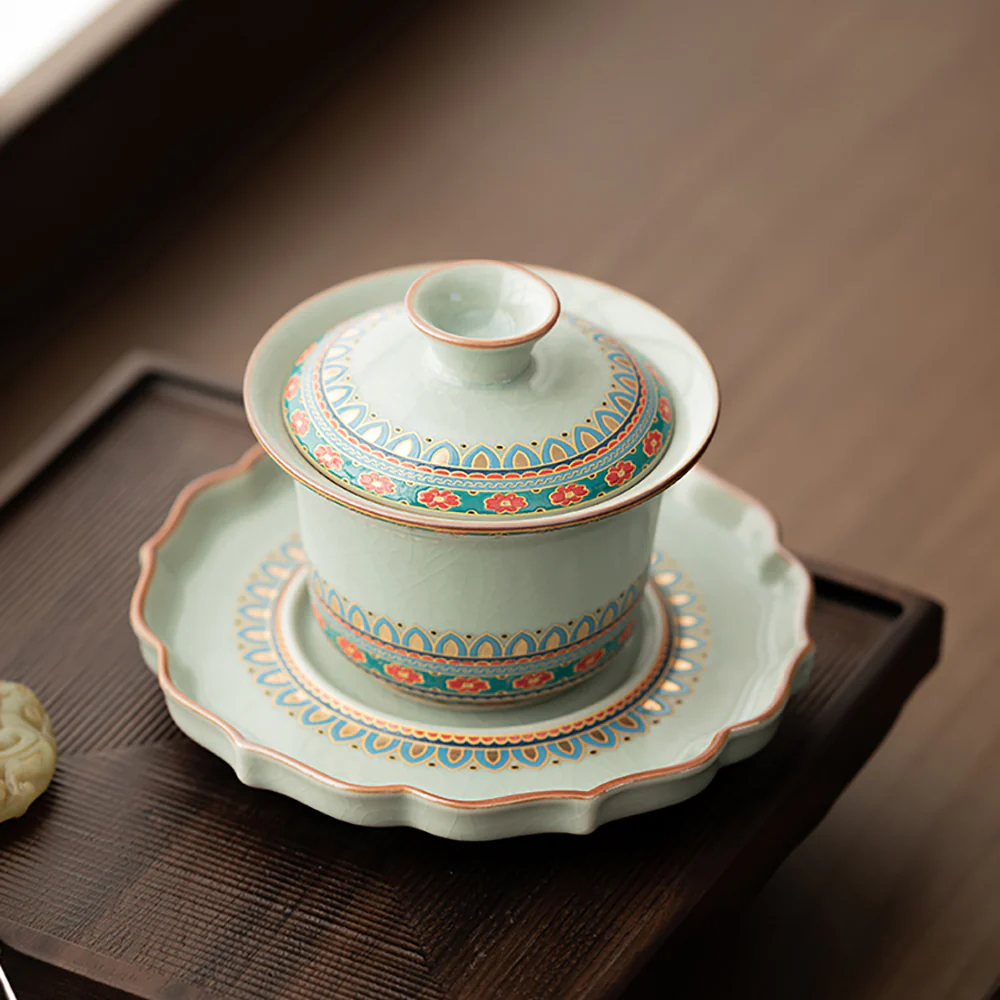Sky Blue Dunhuang Ruyao Porcelain Gaiwan - Image 2