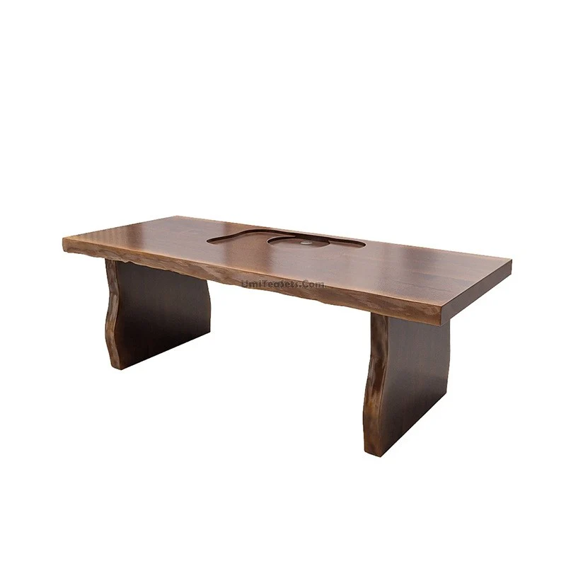 Solid Wood Chinese Gongfu Tea Table With Chairs - Image 5