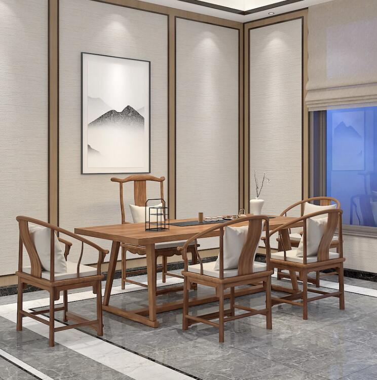 Solid Wood Chinese Modern Tea Table With Chairs - Image 3