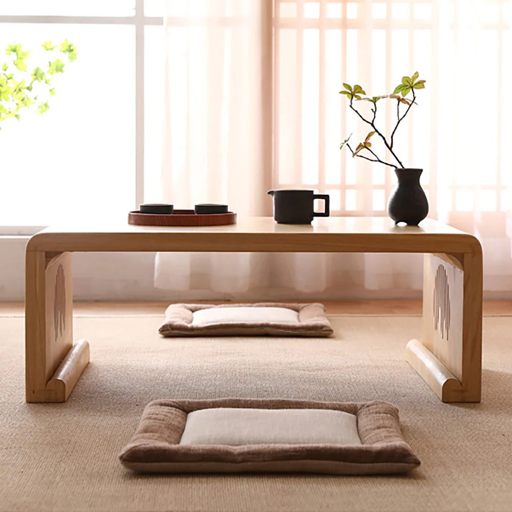 Solid Wood Grain Landscape Low Tea Table - Image 3