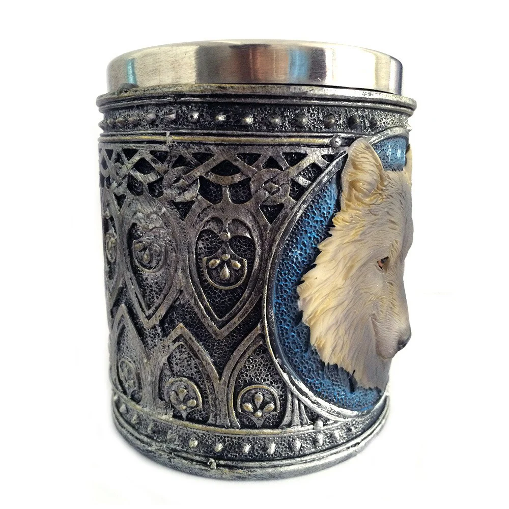 Stainless Steel Wolf Mug - Image 3