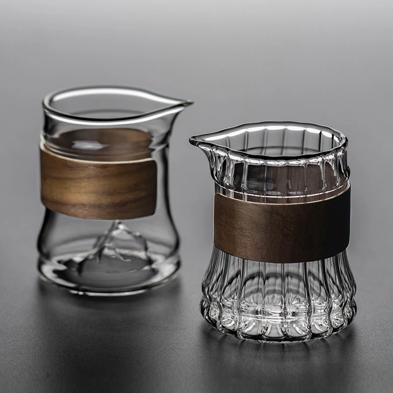 Stripes Glass Fair Cup With Bamboo Handle - Image 11