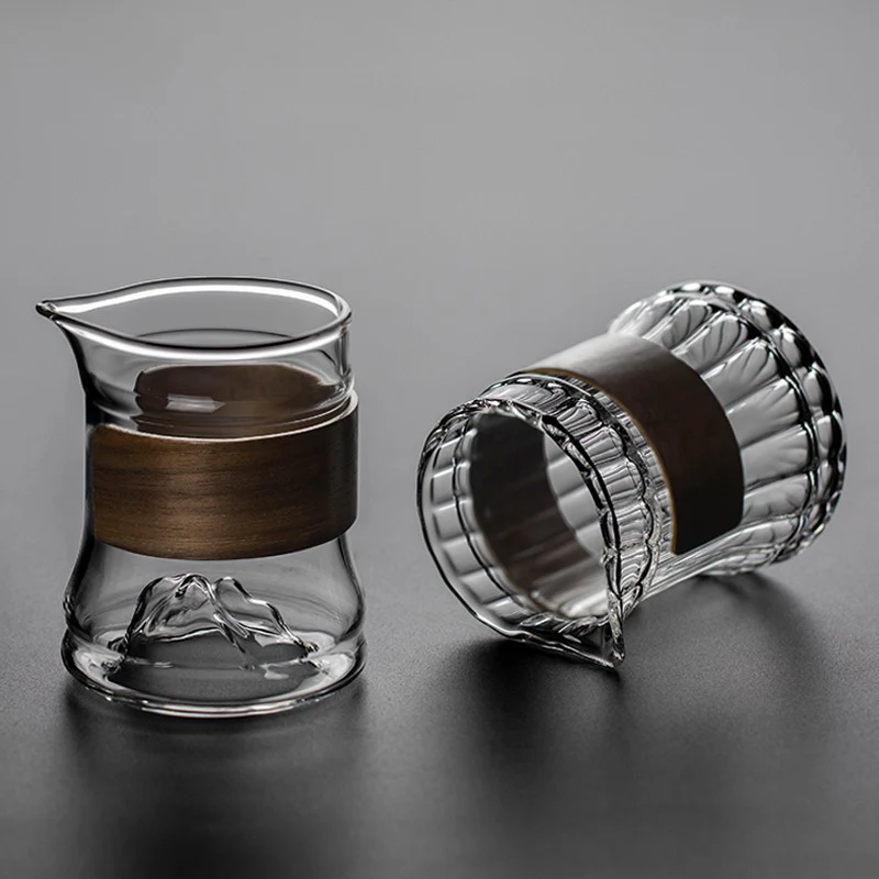 Stripes Glass Fair Cup With Bamboo Handle - Image 4