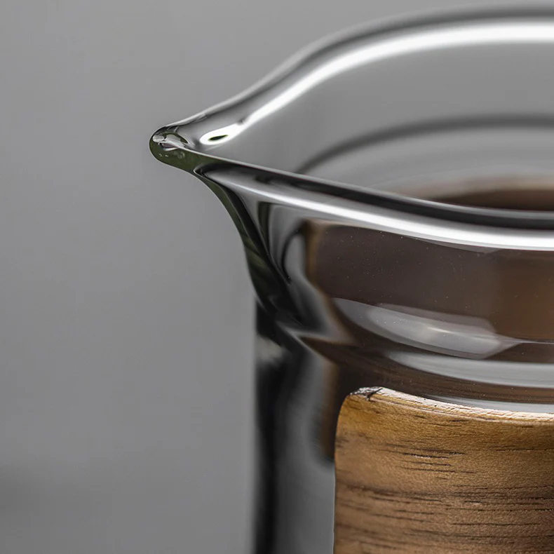 Stripes Glass Fair Cup With Bamboo Handle - Image 6