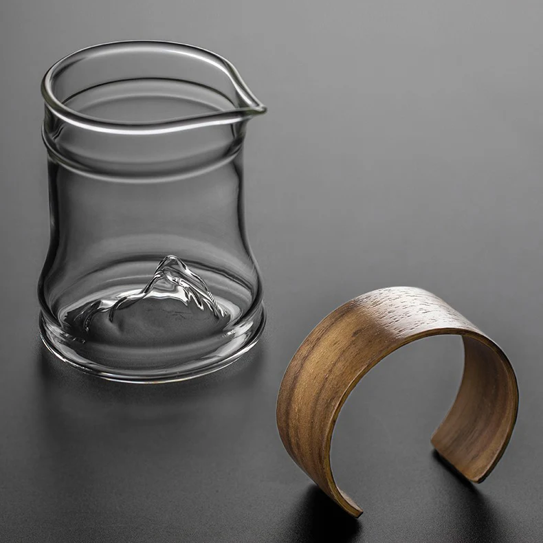 Stripes Glass Fair Cup With Bamboo Handle - Image 7