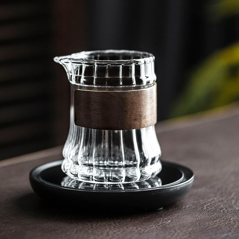 Stripes Glass Fair Cup With Bamboo Handle - Image 8