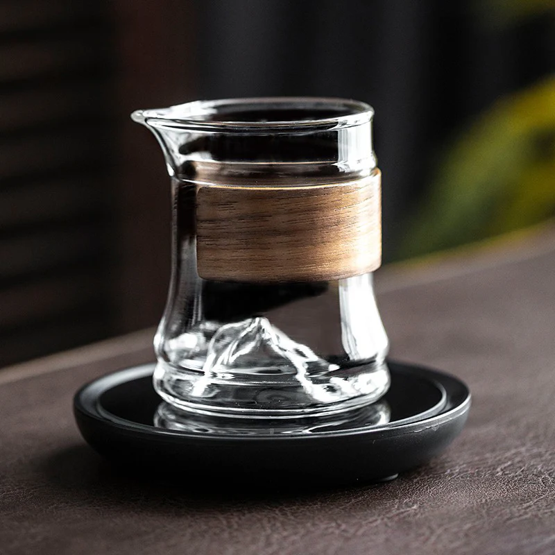 Stripes Glass Fair Cup With Bamboo Handle - Image 9