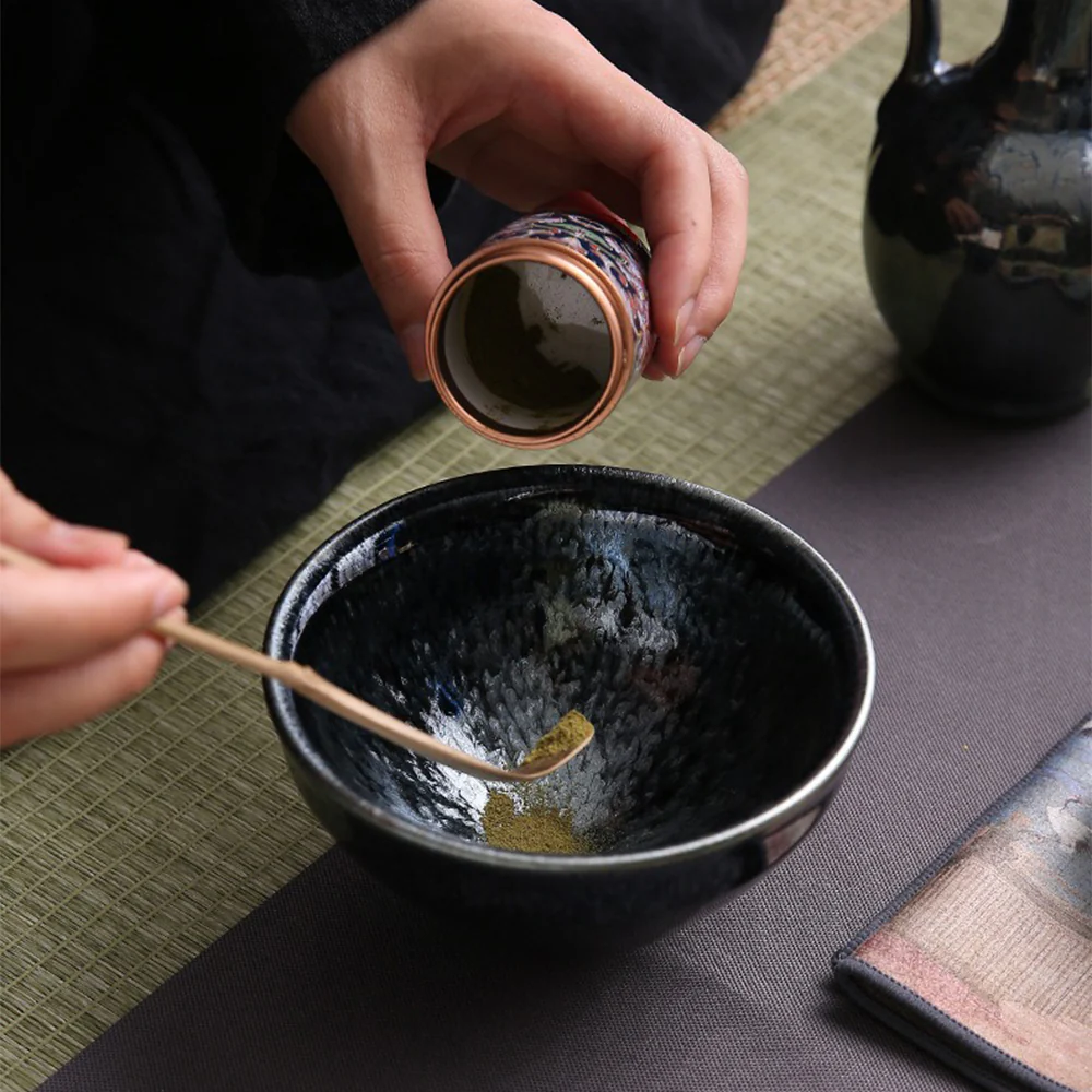Tenmoku Matcha Green Tea Set With Travel Bag - Image 3
