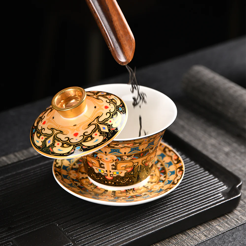 Thangka Enamel Porcelain Gaiwan - Image 3