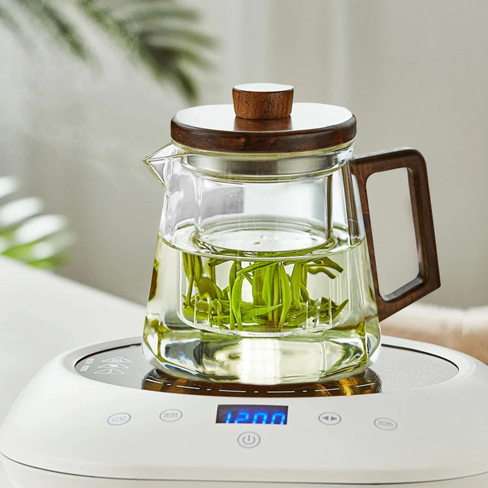 Thickened Glass Wooden Handle Teapot - Image 3