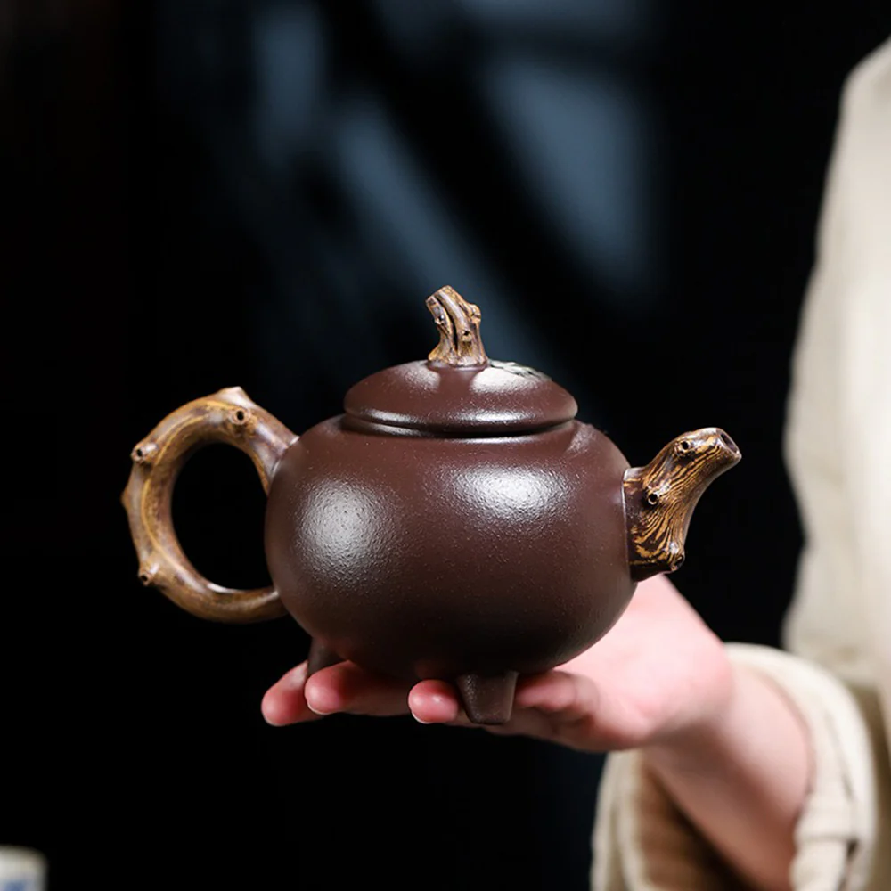 Three-legged Gourd Purple Clay Teapot - Image 3