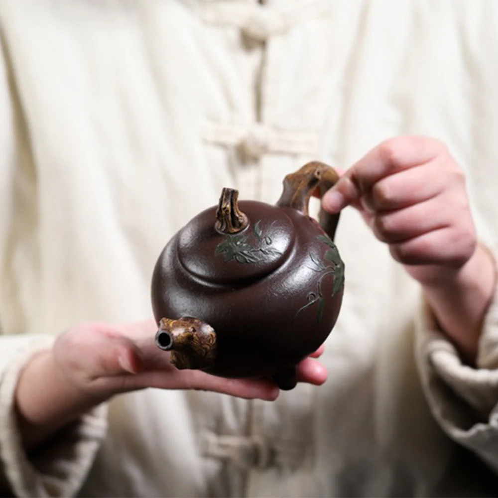 Three-legged Gourd Purple Clay Teapot - Image 4