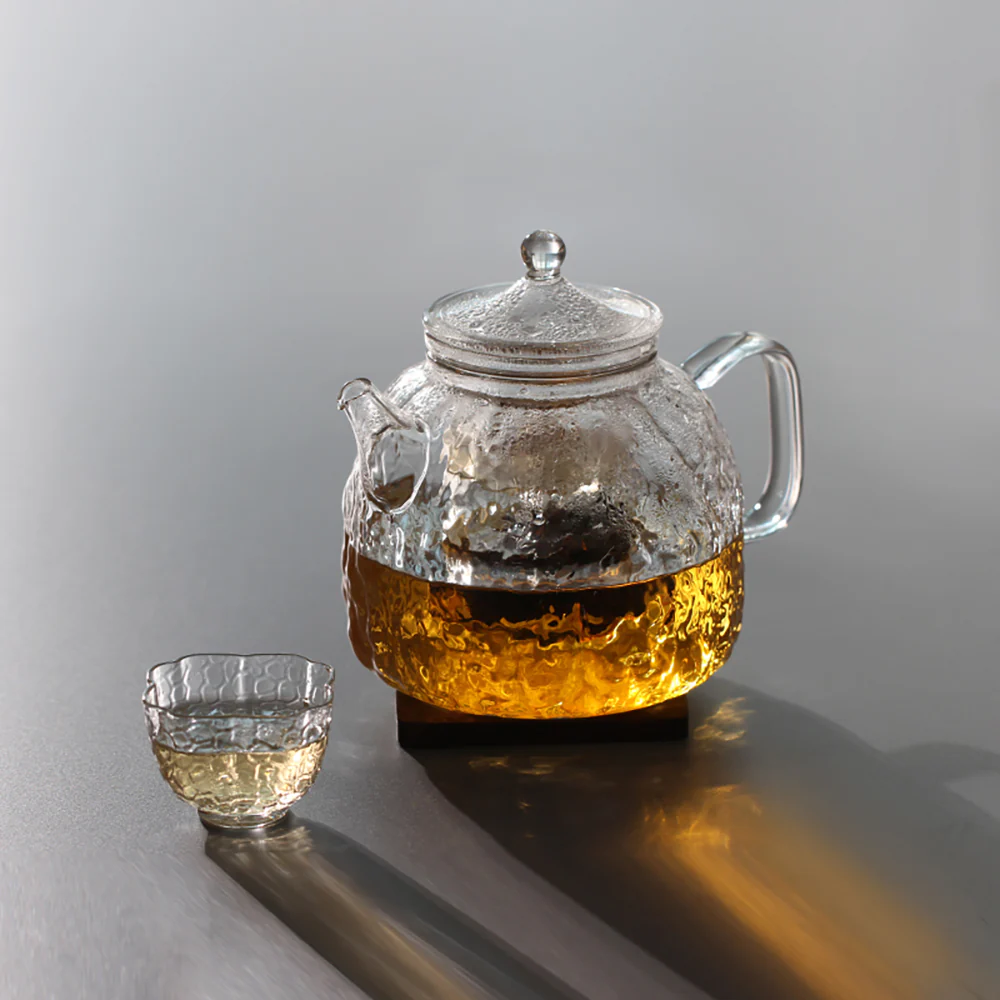 Tree Grain Glass Teapot With Steam Infuser - Image 4