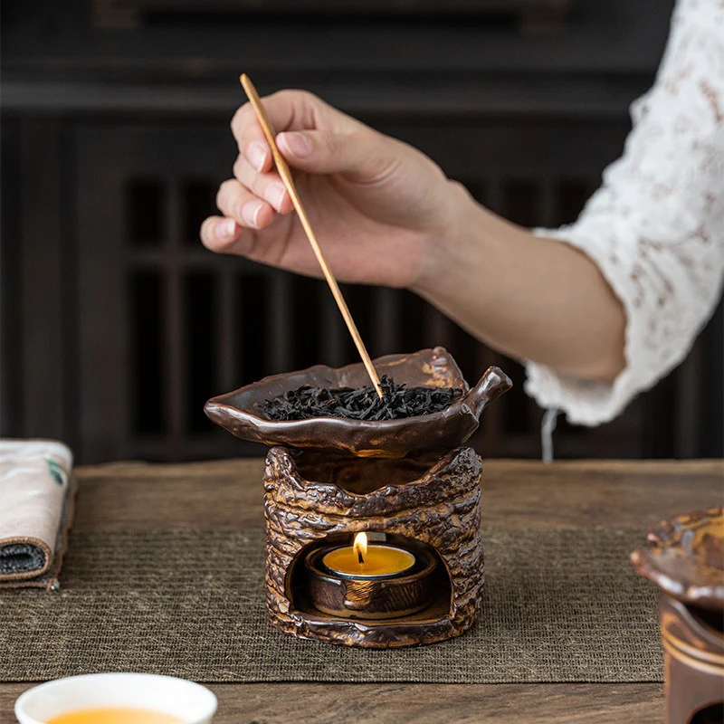 Tree Stump Tea Leaves Candle Warmer - Image 3