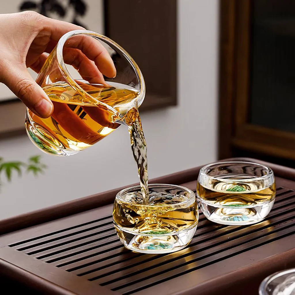 Turquoise High Borosilicate Glass Gaiwan Tea Set - Image 6