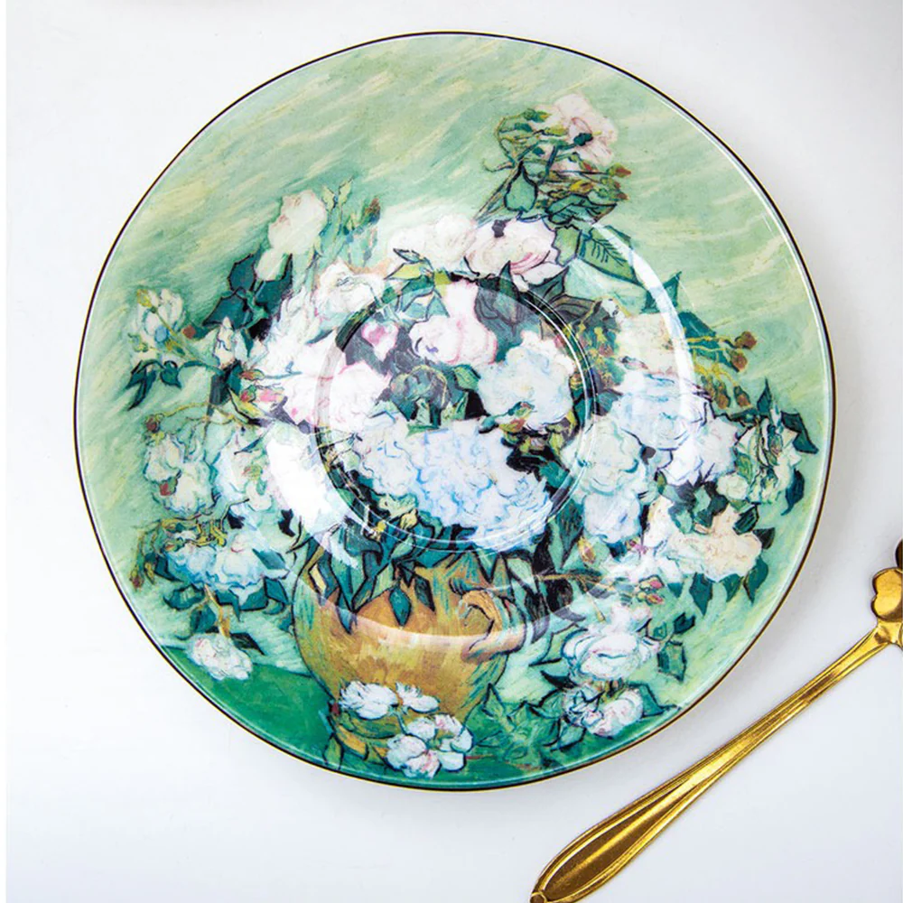 Van Gogh White Rose Bone China Tea Set - Image 4