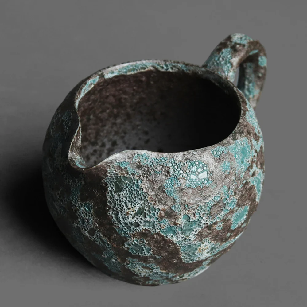 Vintage Bronze Coarse Pottery Fair Cup - Image 2