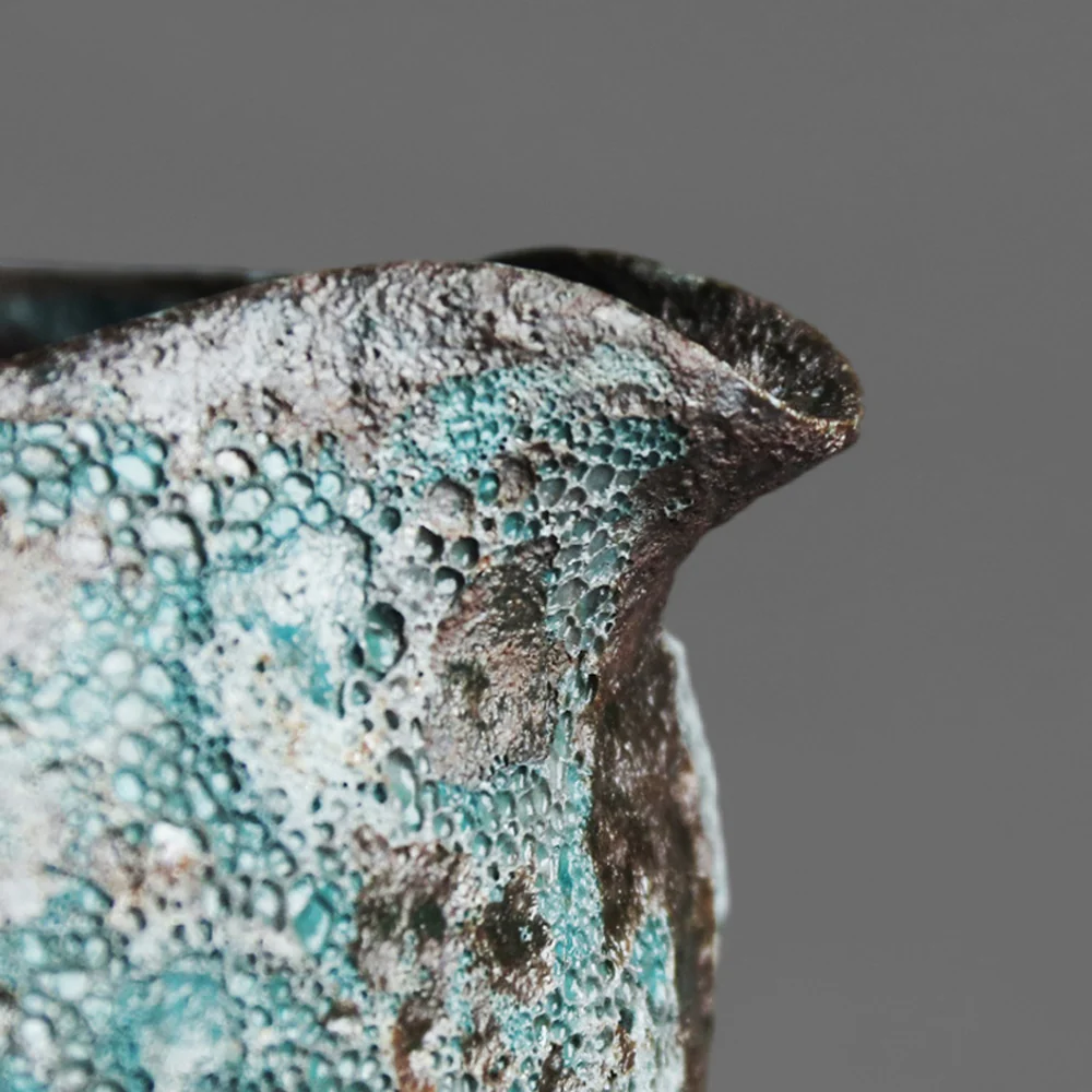 Vintage Bronze Coarse Pottery Fair Cup - Image 4