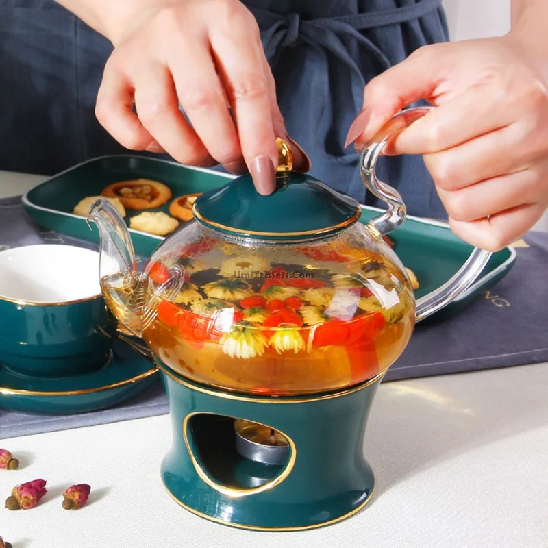 Vintage Flower Tea Set With Warmer - Image 4