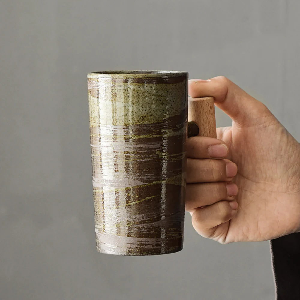 Vintage Japanese Mug with Wooden Handle - Image 3