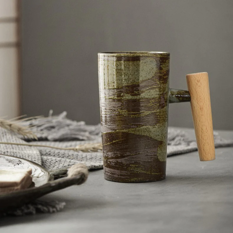 Vintage Japanese Mug with Wooden Handle - Image 8