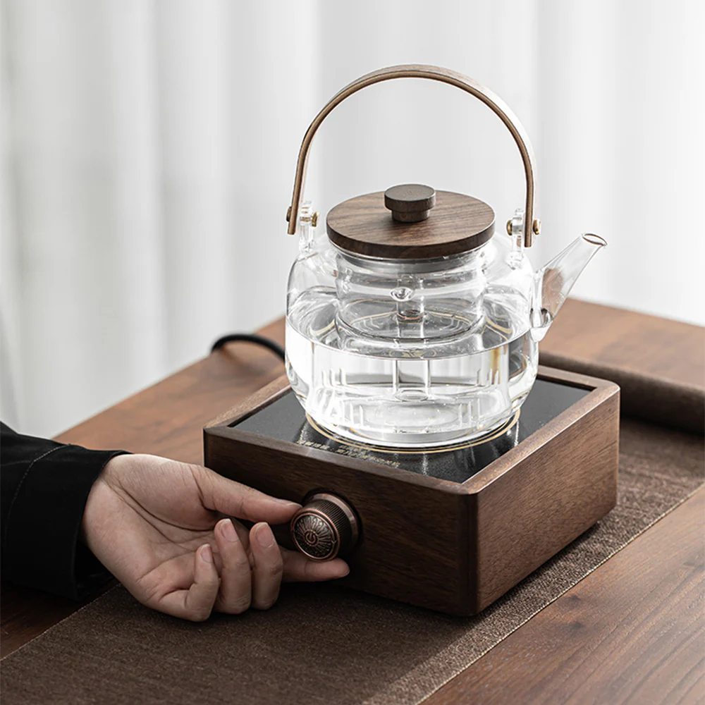 Walnut Adjustable Electronic Tea Stove Heater - Image 2