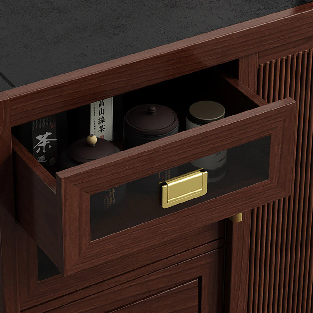 Walnut Integrated Movable Tea Table - Image 6
