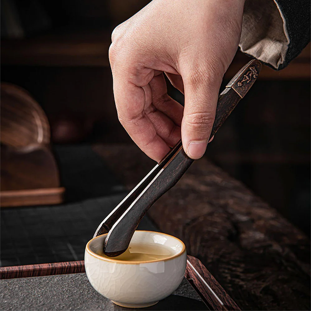 Walnut Tea Utensils Set With Coaster - Image 3