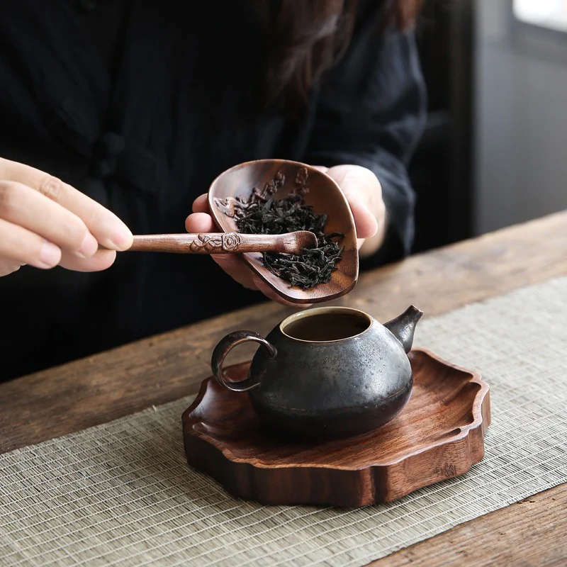 Walnut Wood Cha He With Tea Needle - Image 9