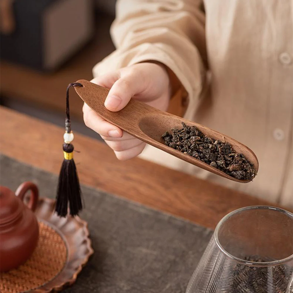 Walnut Wood Tea Utensils Set With Coaster - Image 4
