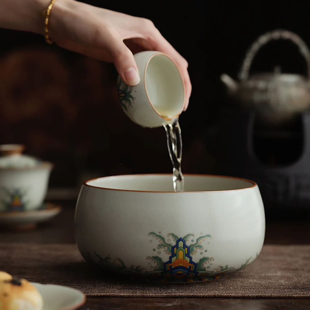 Waves And Cliffs Ruyao Porcelain Tea Washer - Image 4