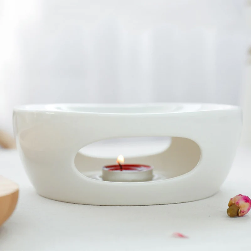 White Porcelain Candle Teapot Warmer - Image 5
