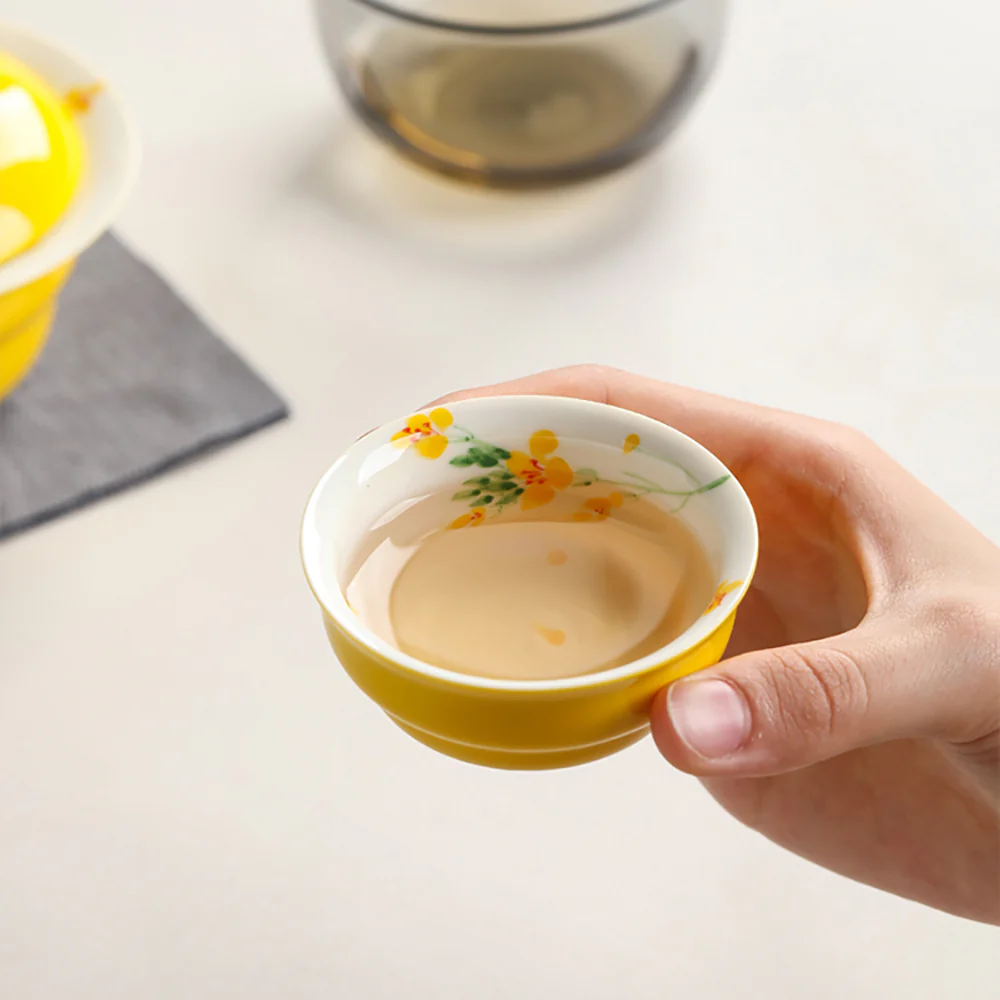 Yellow Rapeseed Flowers Travel Tea Set - Image 5