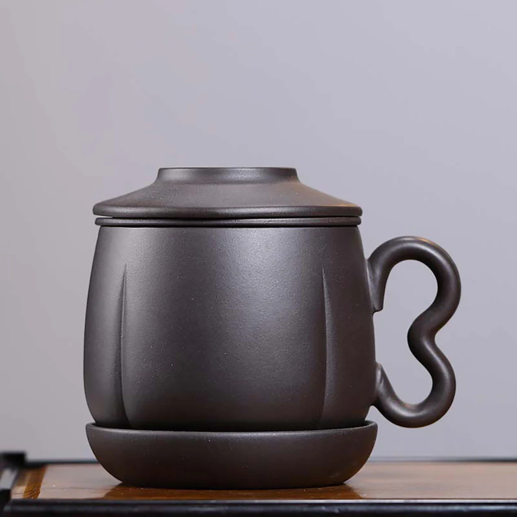 Yixing Black Clay Tea Cup With Infuser - Image 5
