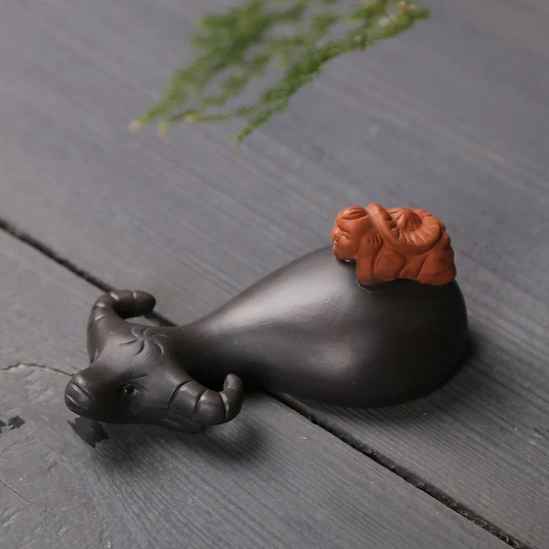 Yixing Clay Cow & Boy Tea Pet - Image 5