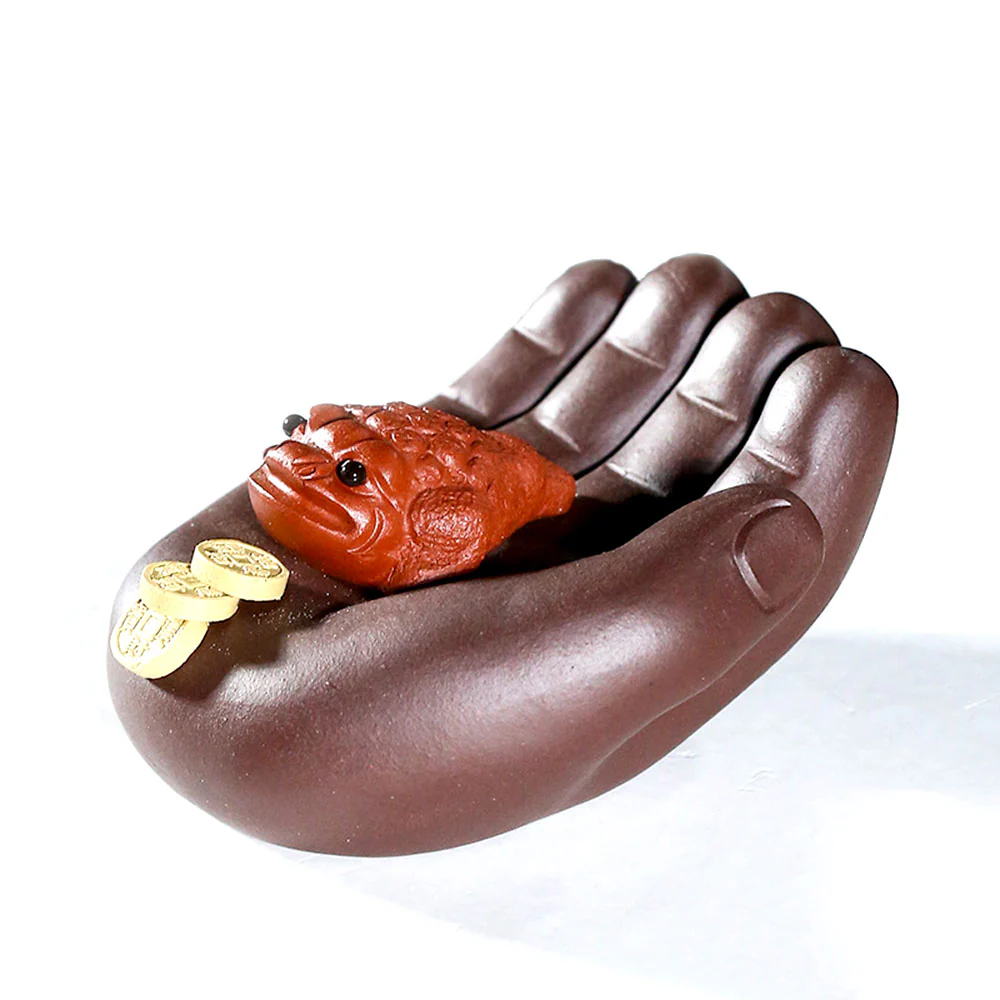 Yixing Clay Hand With Toad Tea Pet - Image 2