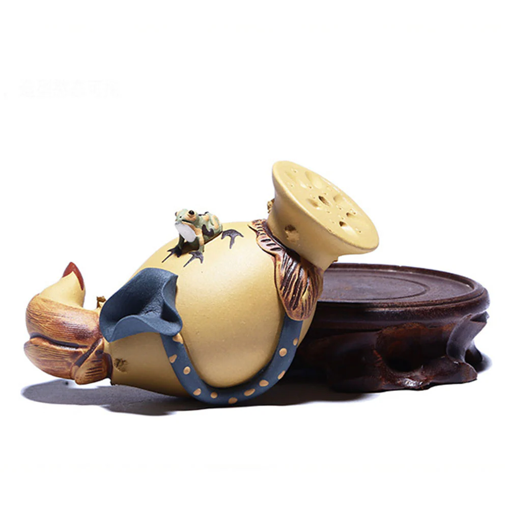 Yixing Clay Lotus Root With Frog Tea Pet - Image 2