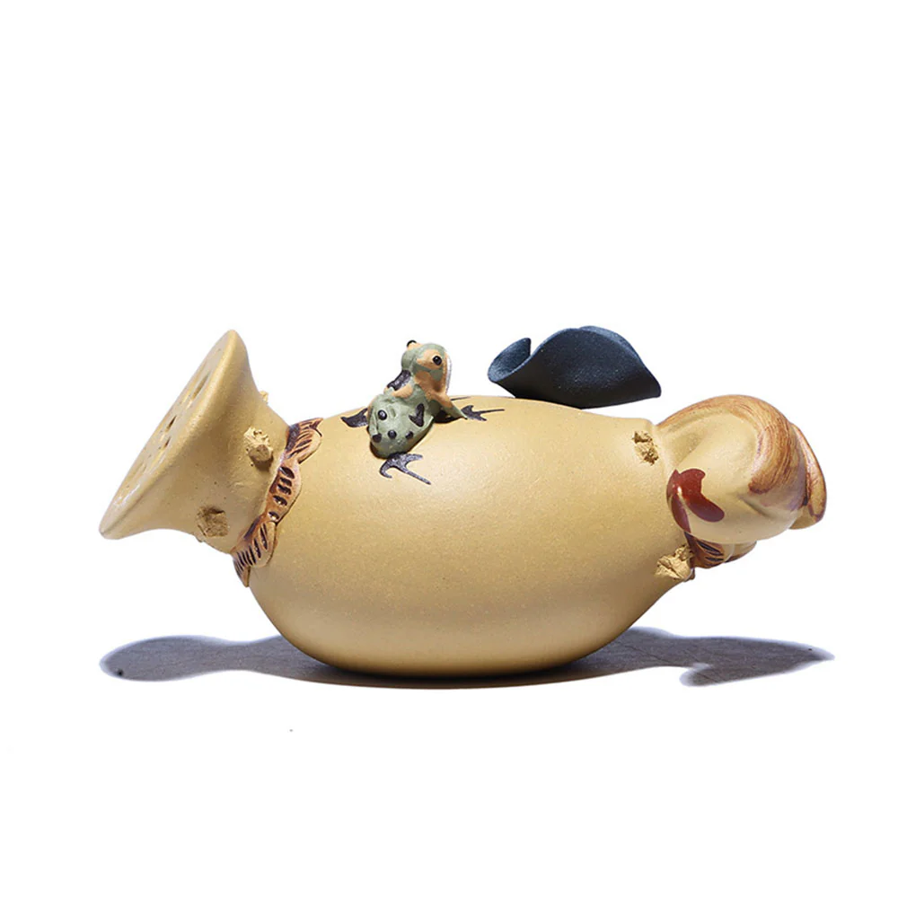 Yixing Clay Lotus Root With Frog Tea Pet - Image 3
