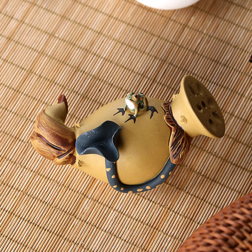 Yixing Clay Lotus Root With Frog Tea Pet - Image 6