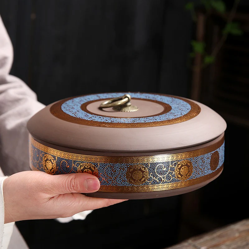 Yixing Clay Puerh Tea Cake Flat Caddy - Image 6