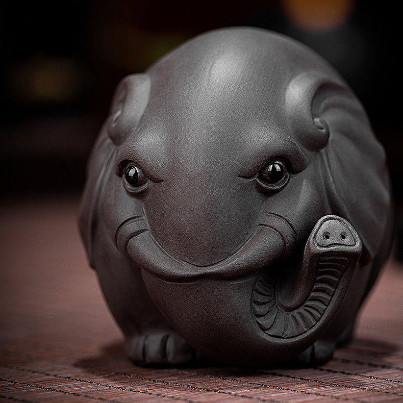 Yixing Clay Round Elephant Tea Pet - Image 5