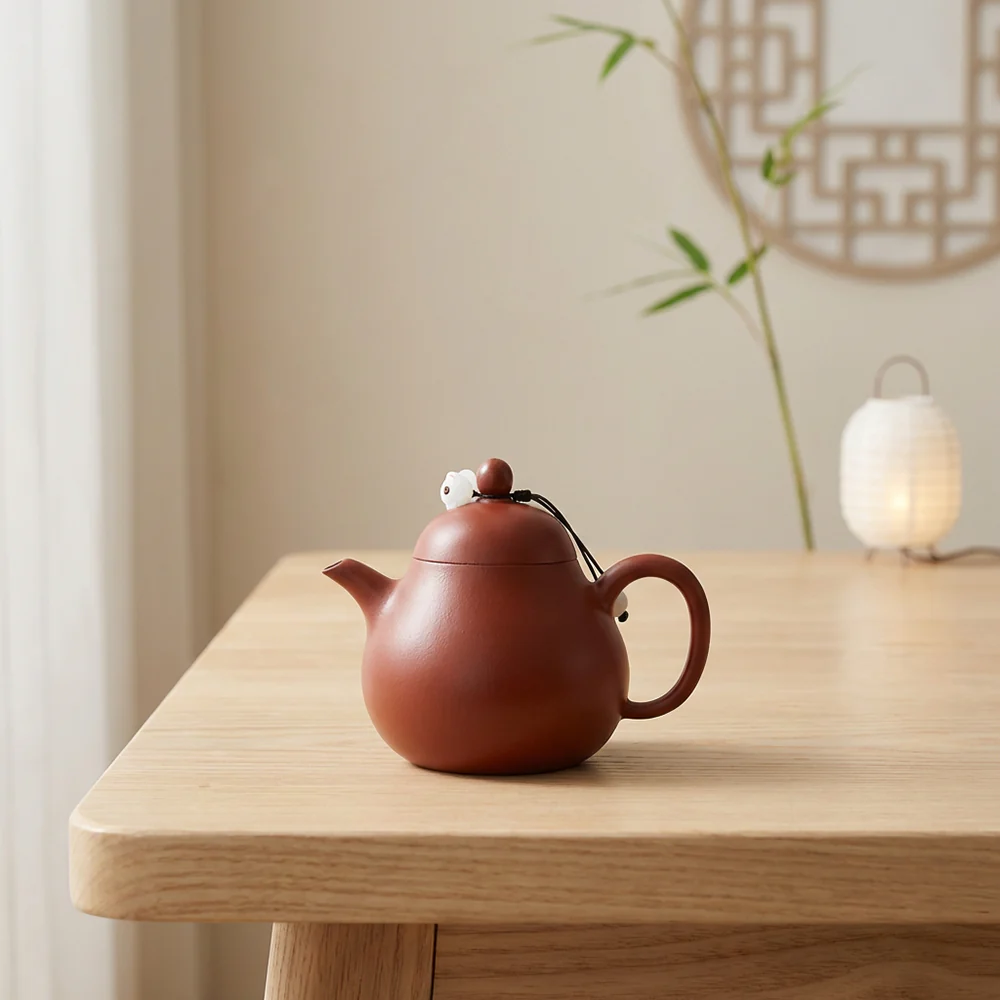 Yixing Da Hong Pao Clay Pear Teapot - Image 6