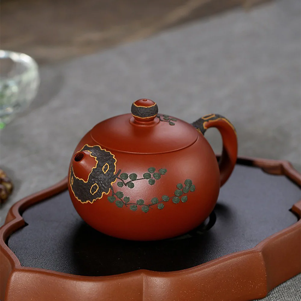 Yixing Da Hong Pao Clay Pine Teapot - Image 3
